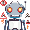 danger warning robot icon